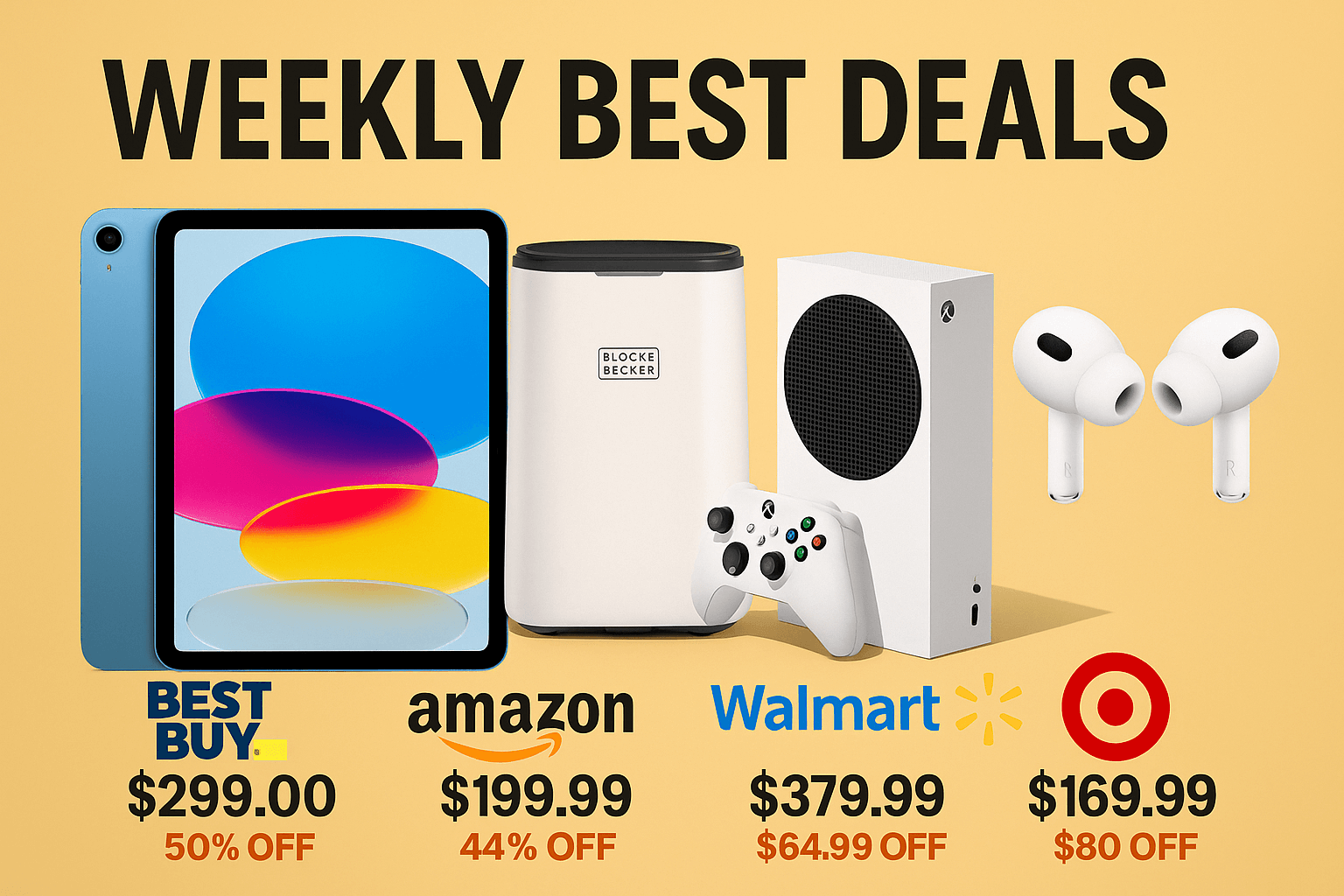 Weekly Best Deals Week 33 - Tech deals featuring iPad, AirPods, Xbox, and more